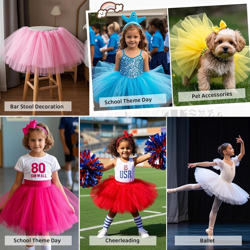 Zando Sparkle Tutu for Toddler Girls Kids 3 Layers 2-8 Years Halloween Princess Birthday Elastic Puffy Tulle Dance Skirt - Image 5